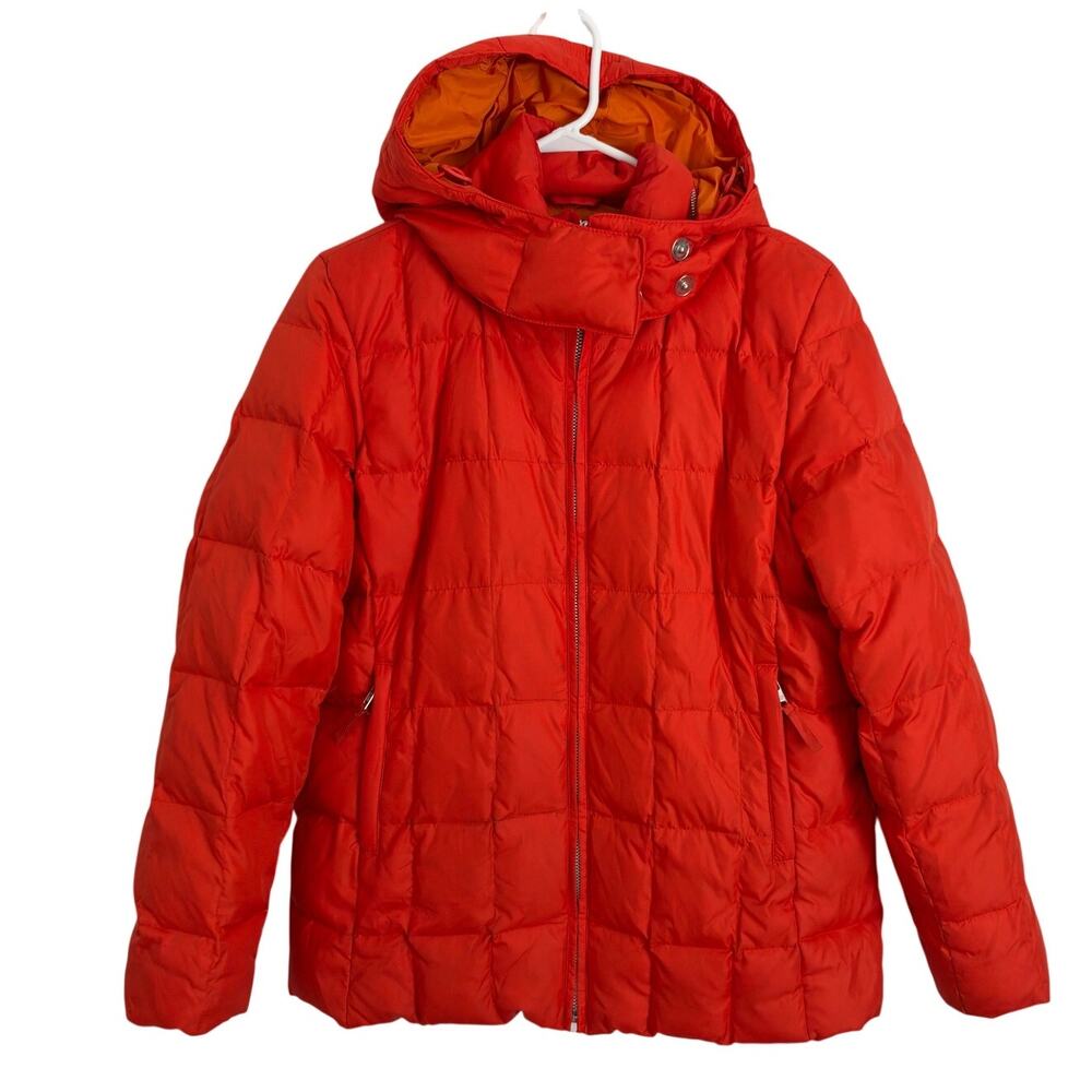 Vintage Y2K GAP The Warmest Jacket Down Puffer Hooded Men's Medium Orange
